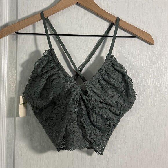 aerie Other - NWT - Aerie - Lace Bra - Size Medium - Dark Sage